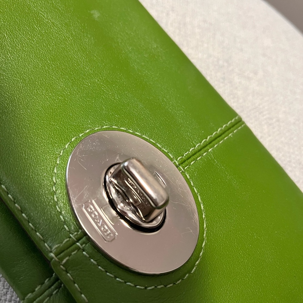 Green Coach clutch purse
